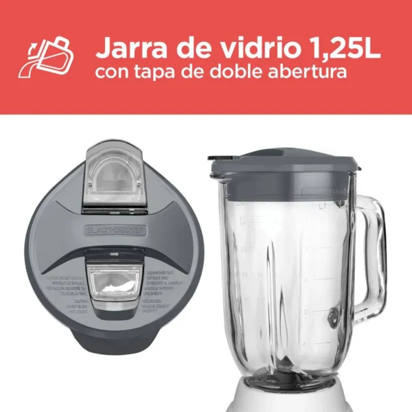 LICUADORA VASO VIDRIO DURAPRO550W B&D - Imagen 2