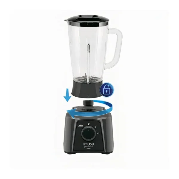 LICUADORA POWERMIX PLUS 2V GRIS VASO PLASTICO IMUSA - Imagen 3