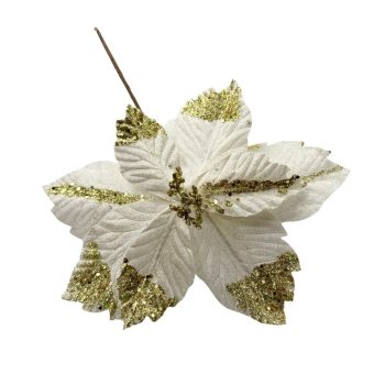 FLOR BLANCA CON DORADO